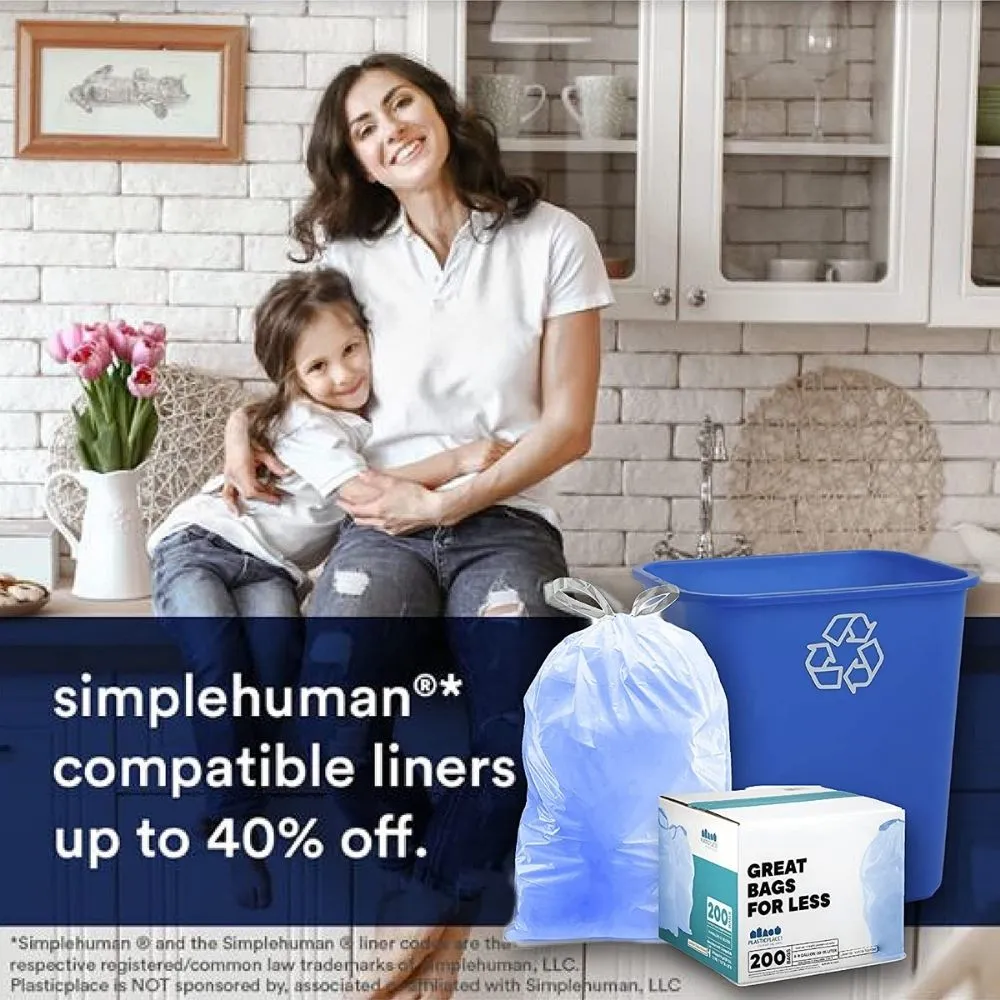 Sample of 5.2 Gallon Simplehuman®* Compatible Blue Trash Bags Code D