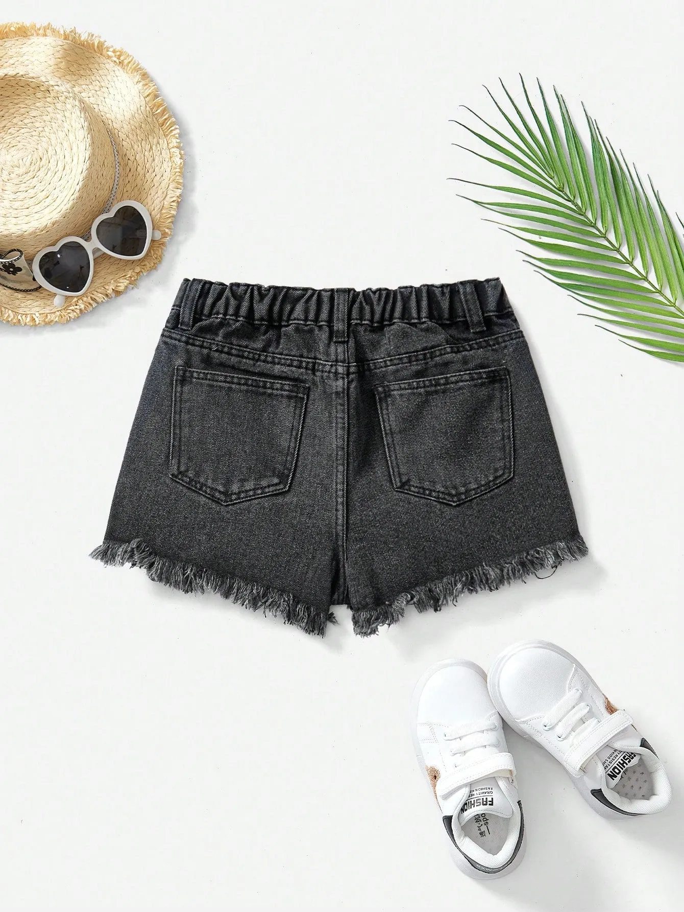 SHEIN Tween Girl Spring Summer Boho Ripped Raw Hem Denim Jeans Shorts,Girls Summer Clothes Outfits