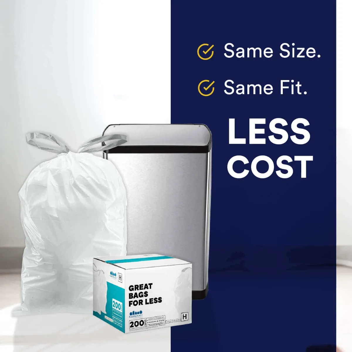 Simplehuman®* Compatible Trash Bags - Code P - 13-16 Gallon - 100/Case