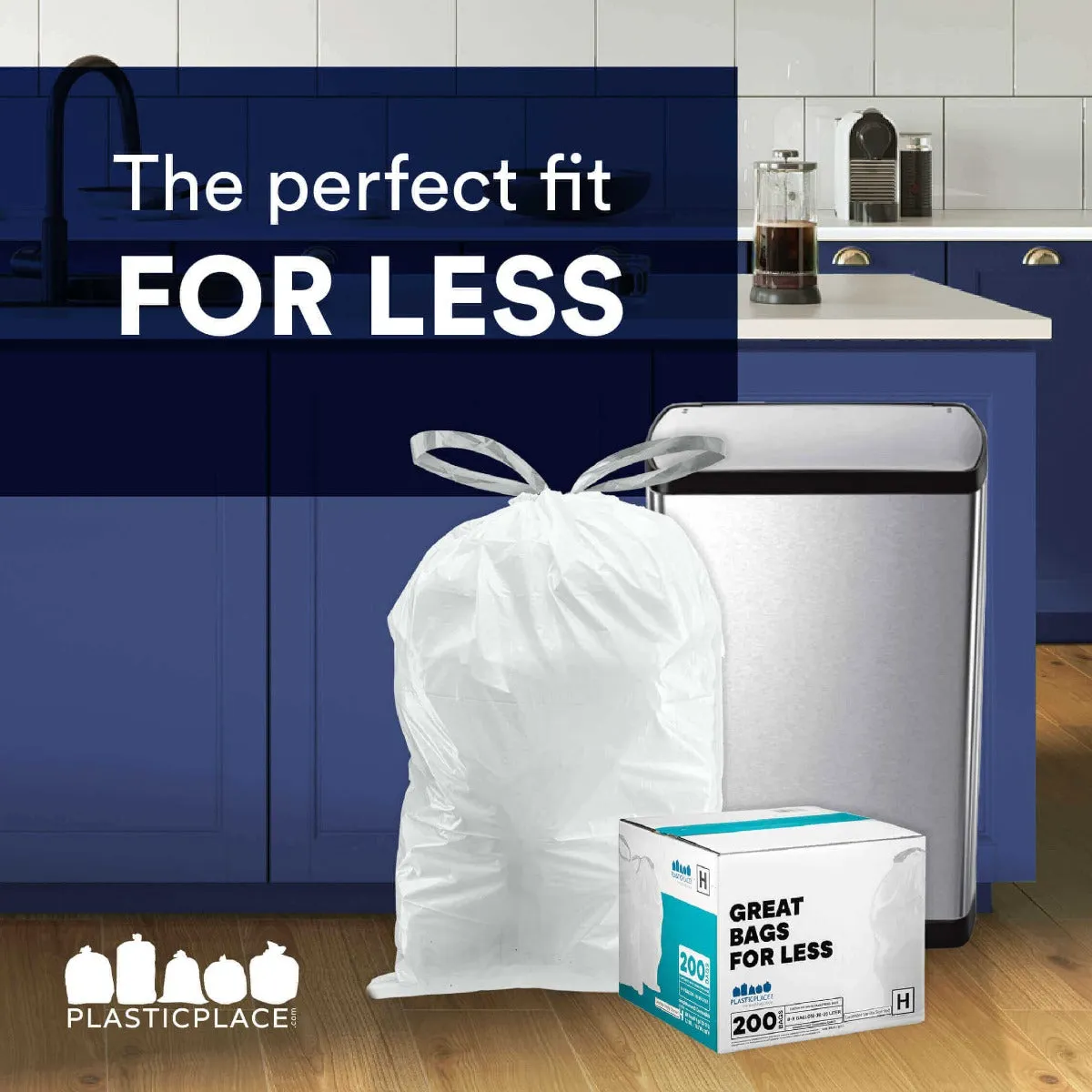 Simplehuman®* Compatible Trash Bags - Code P - 13-16 Gallon - 100/Case