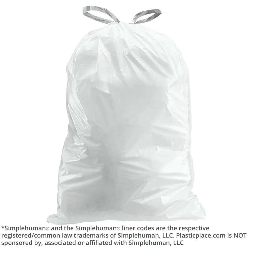 Simplehuman®* Compatible Trash Bags - Code P - 13-16 Gallon - 100/Case