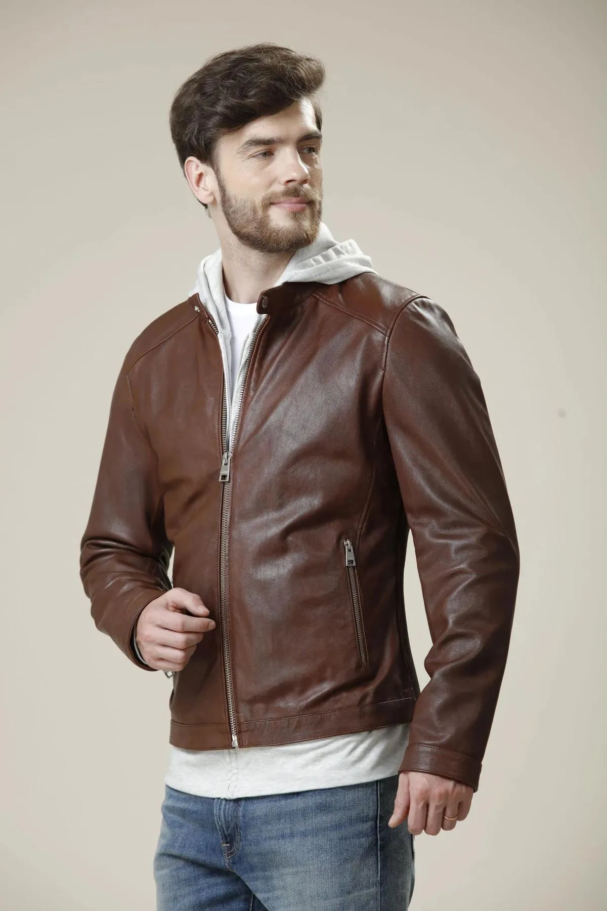 Slim Fit Bomber Fashion Leather Jacket