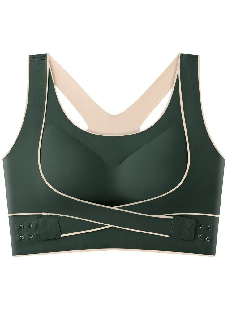 Stylish Elastic Cross Back Push Up Sports Bras For Women With Front Closure - SF0483