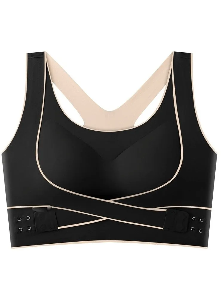 Stylish Elastic Cross Back Push Up Sports Bras For Women With Front Closure - SF0483