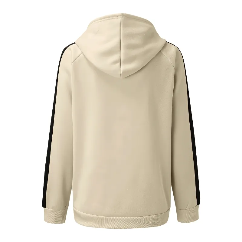 Stylish Loose Zipper Hoodie for Women / Casual Oversized Hooded Sweatshirt - SF0086