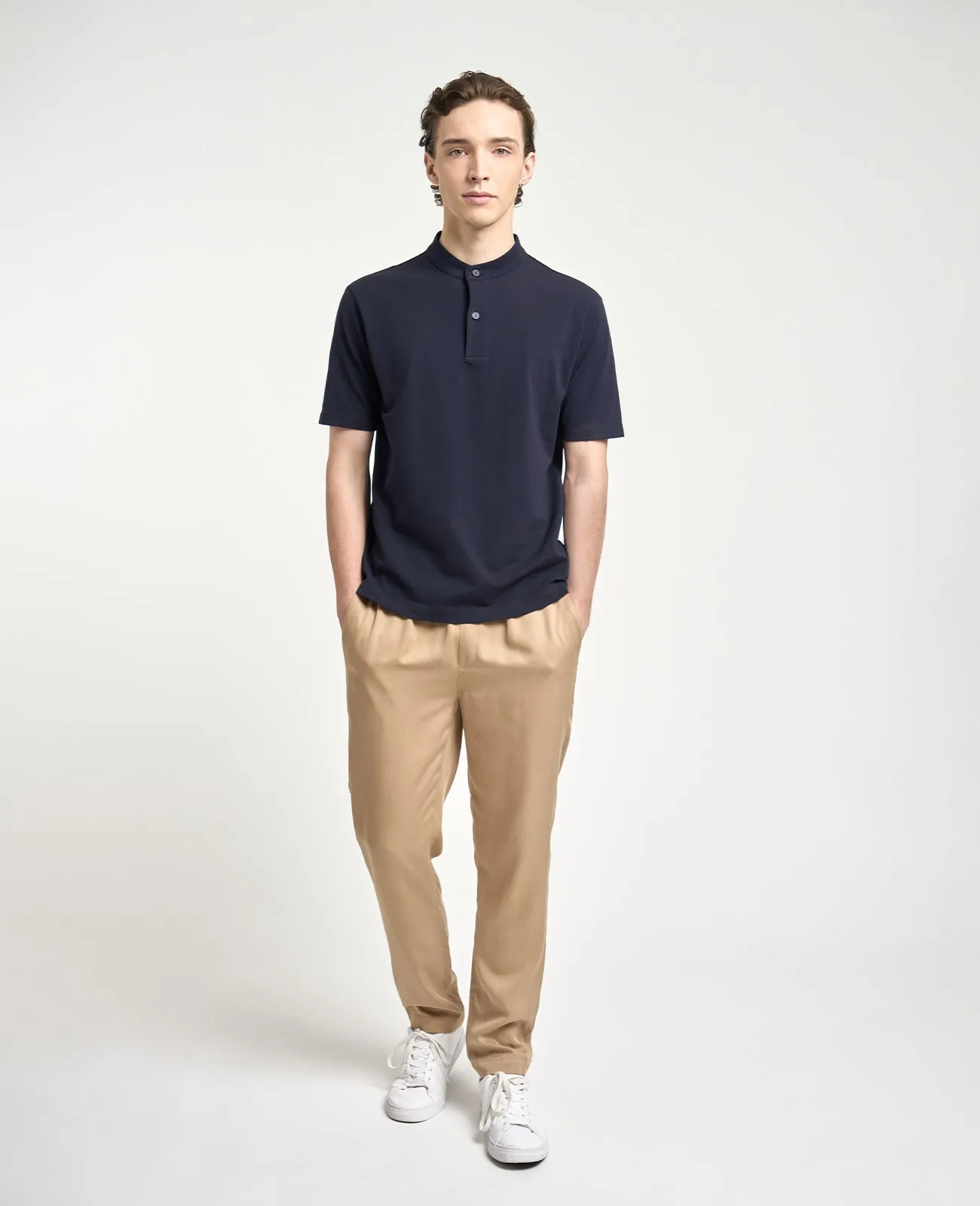 Supima Pique Band Collar Polo