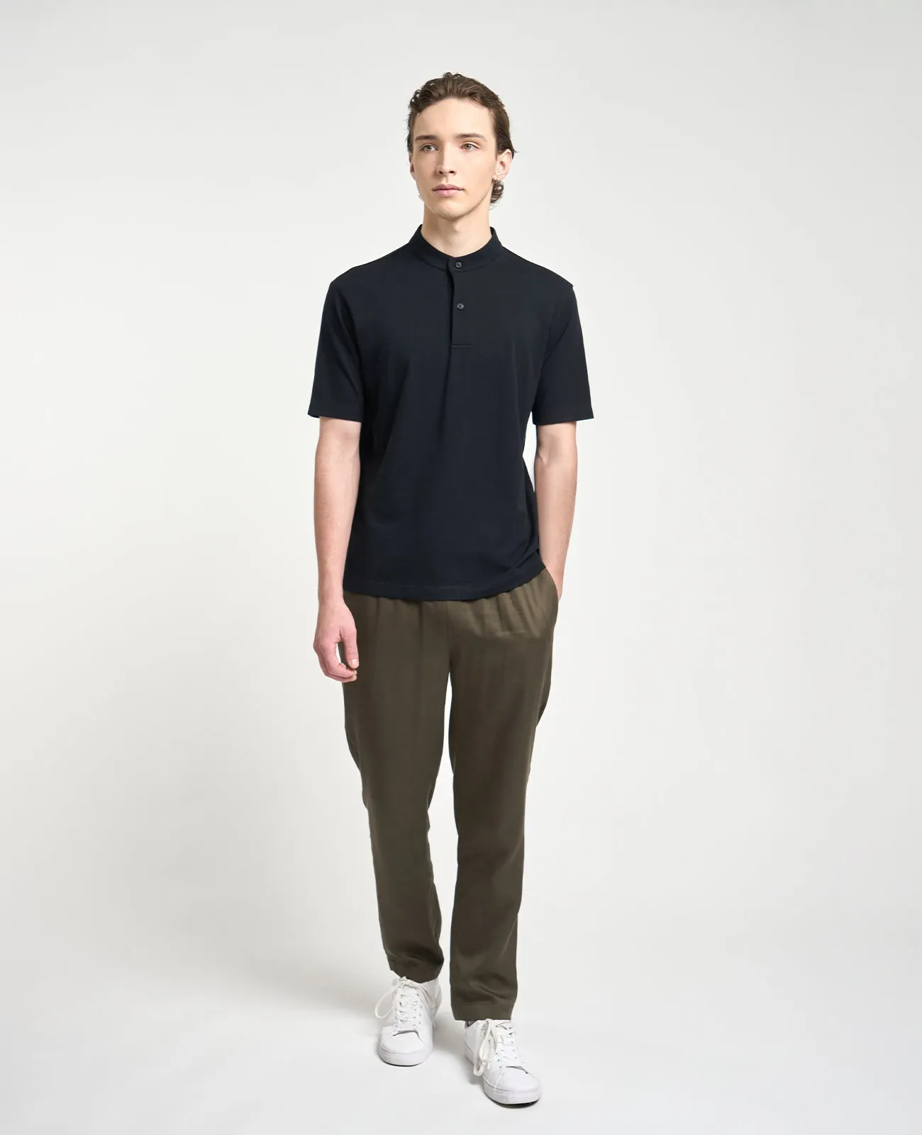 Supima Pique Band Collar Polo