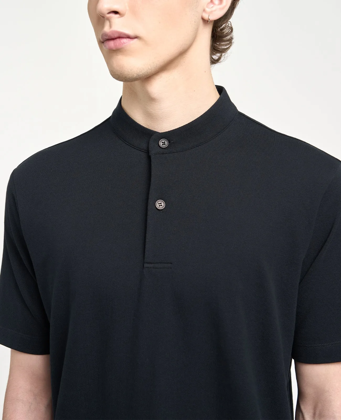 Supima Pique Band Collar Polo