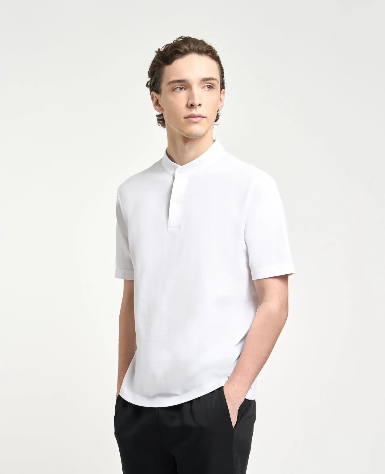 Supima Pique Band Collar Polo