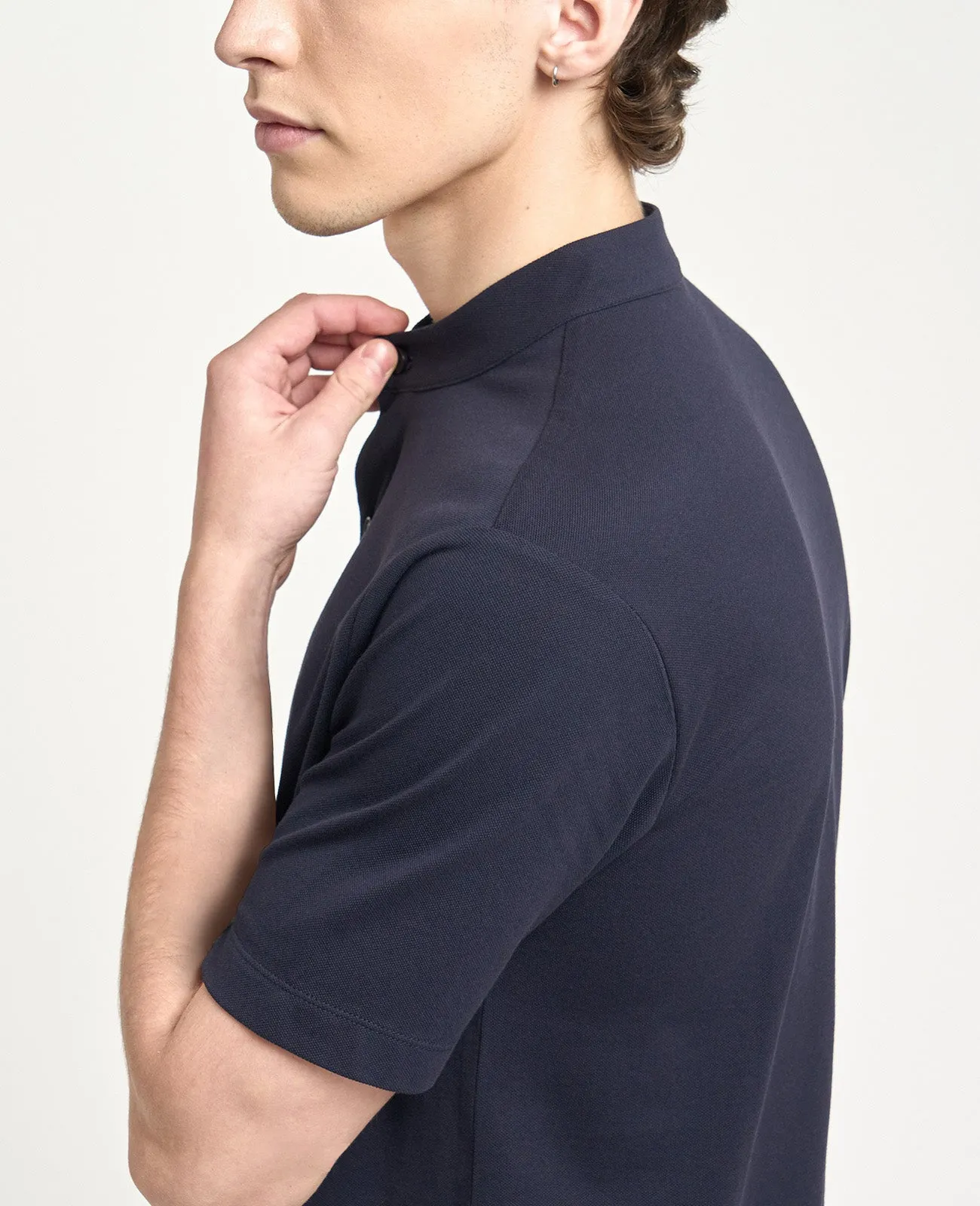 Supima Pique Band Collar Polo