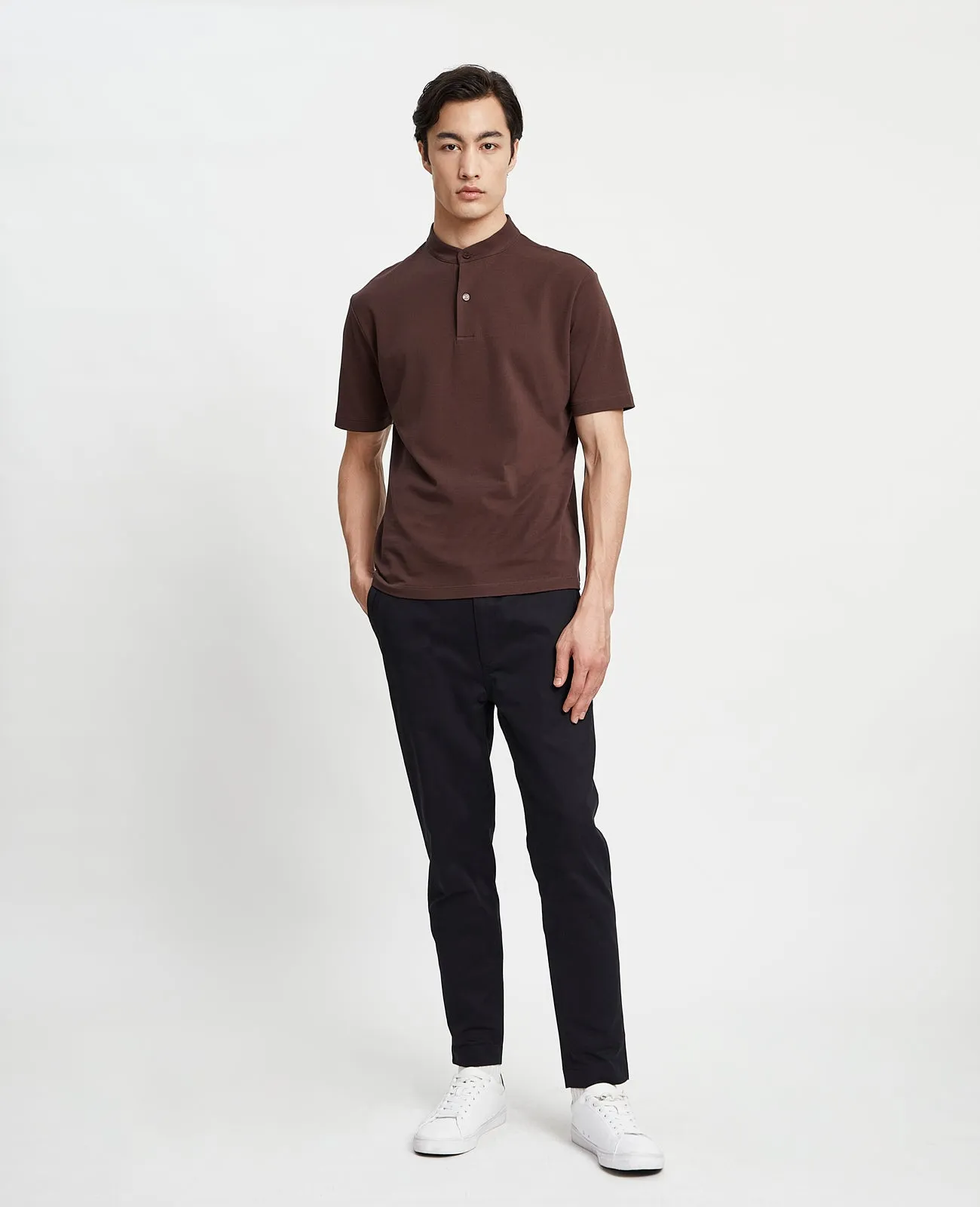 Supima Pique Band Collar Polo