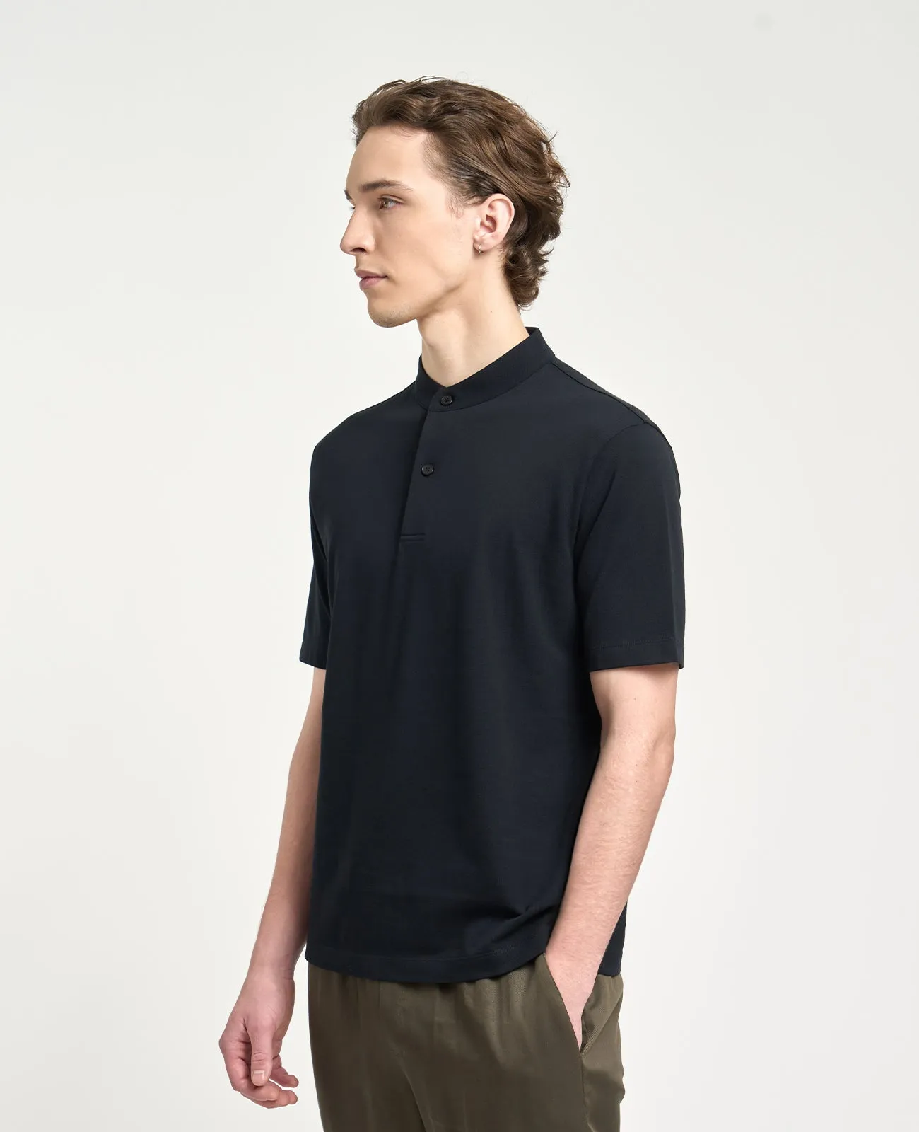 Supima Pique Band Collar Polo