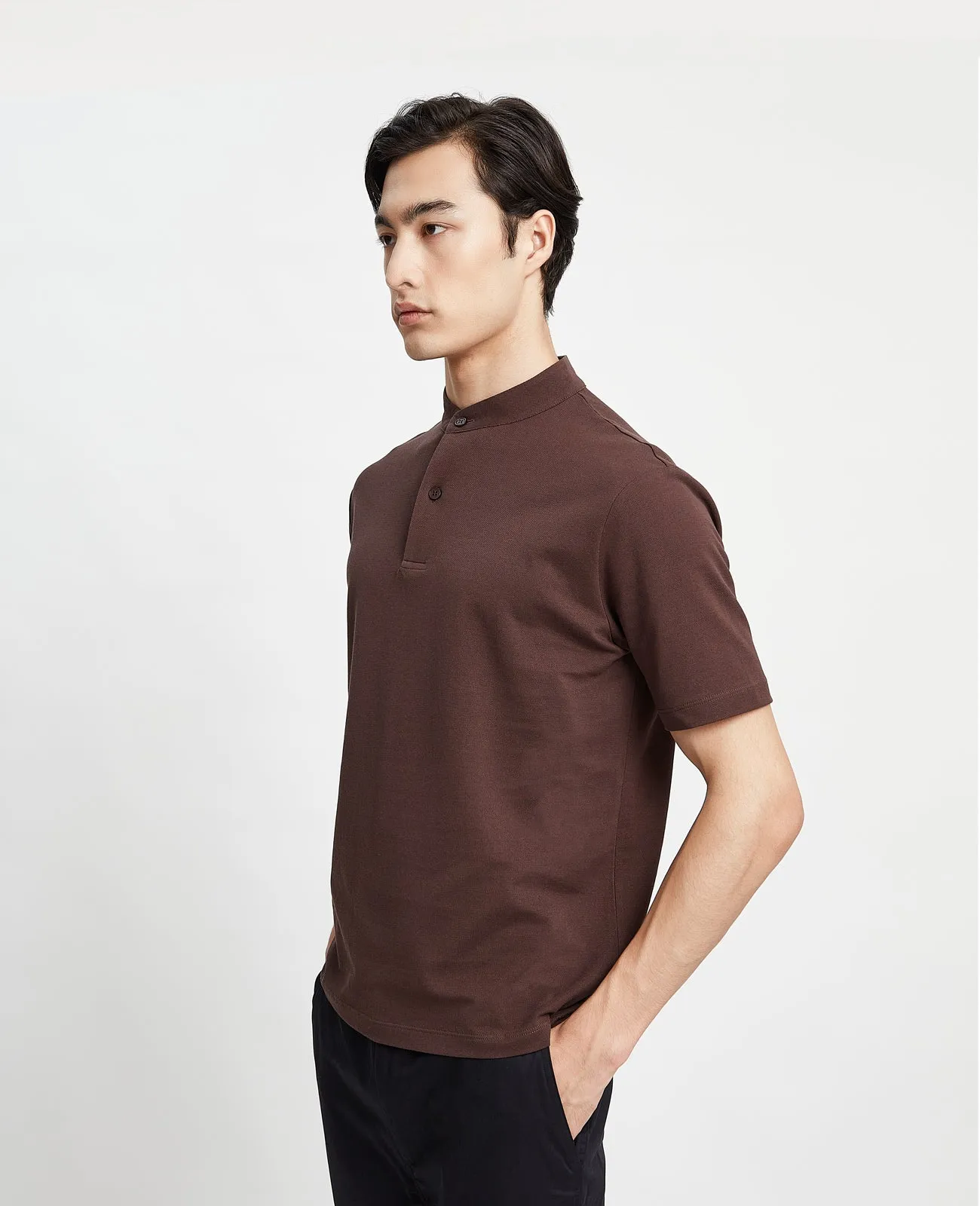 Supima Pique Band Collar Polo