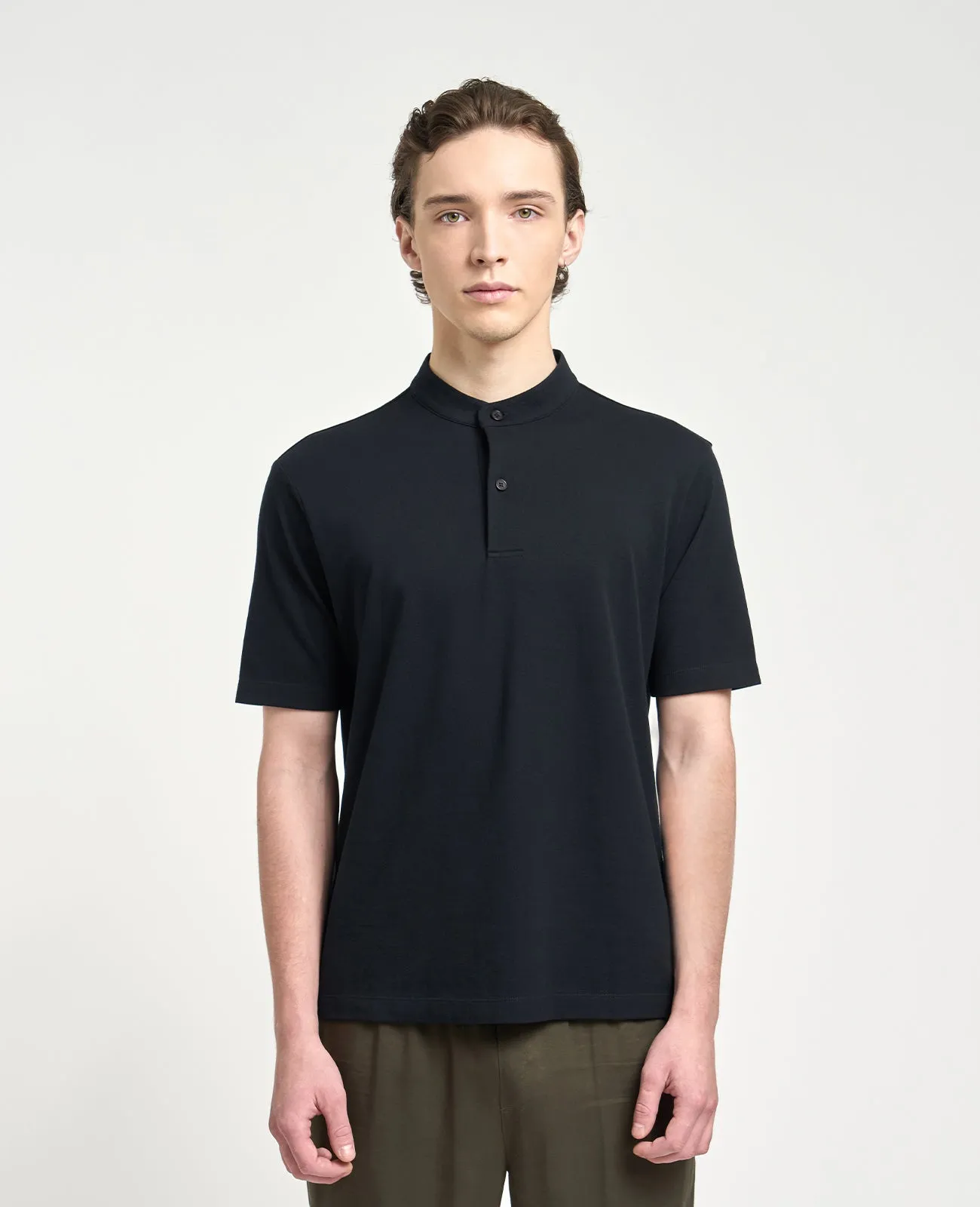 Supima Pique Band Collar Polo