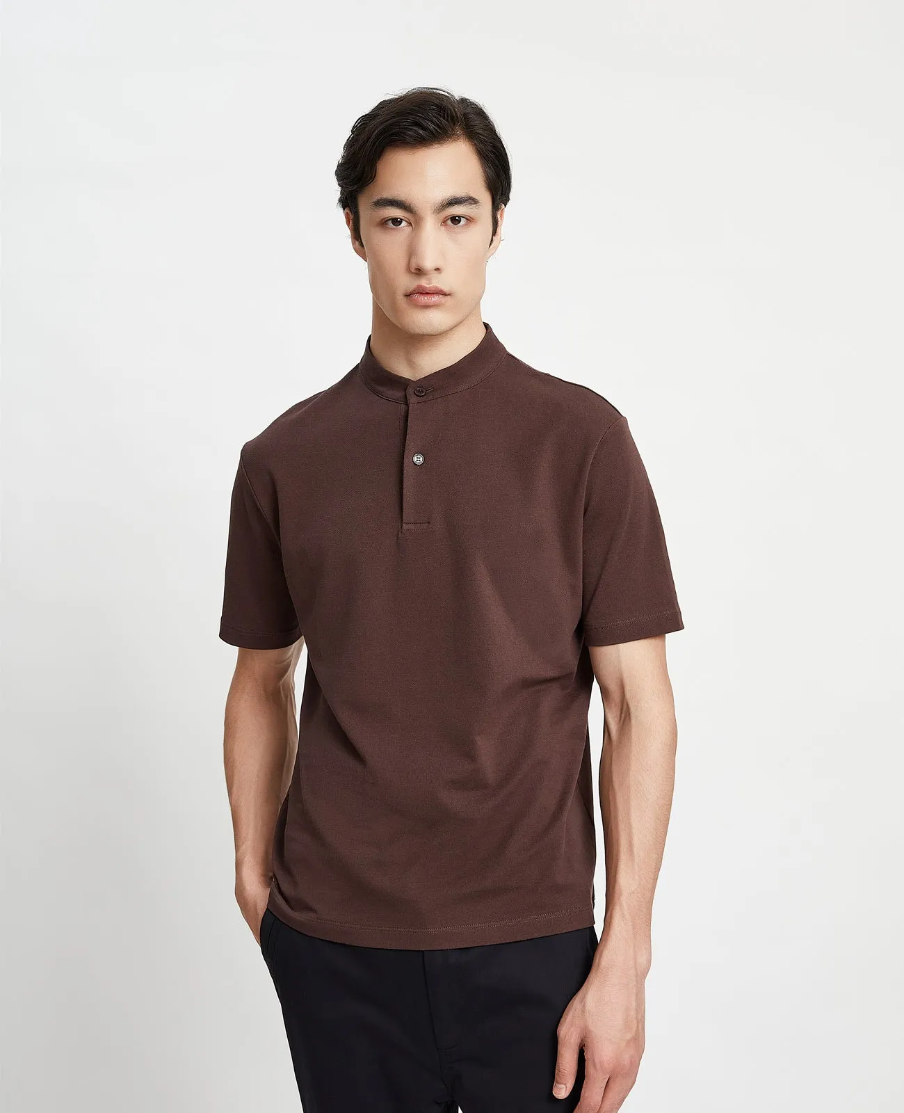 Supima Pique Band Collar Polo