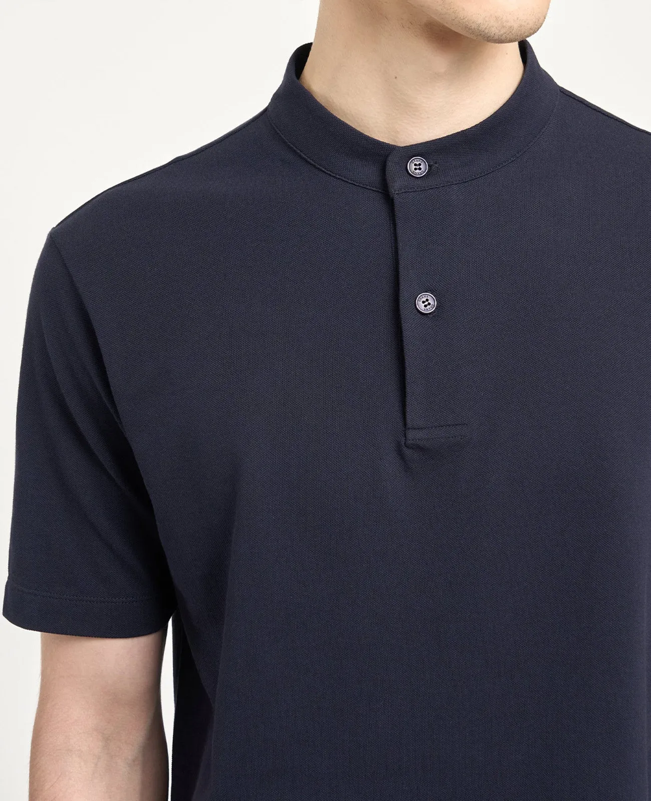 Supima Pique Band Collar Polo