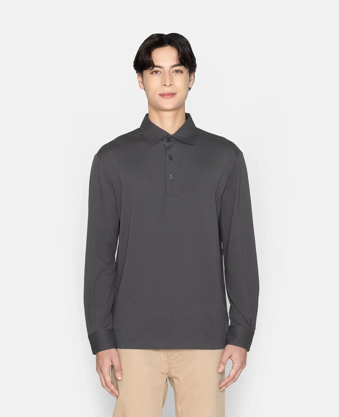 Supima Pique Long Sleeve Polo