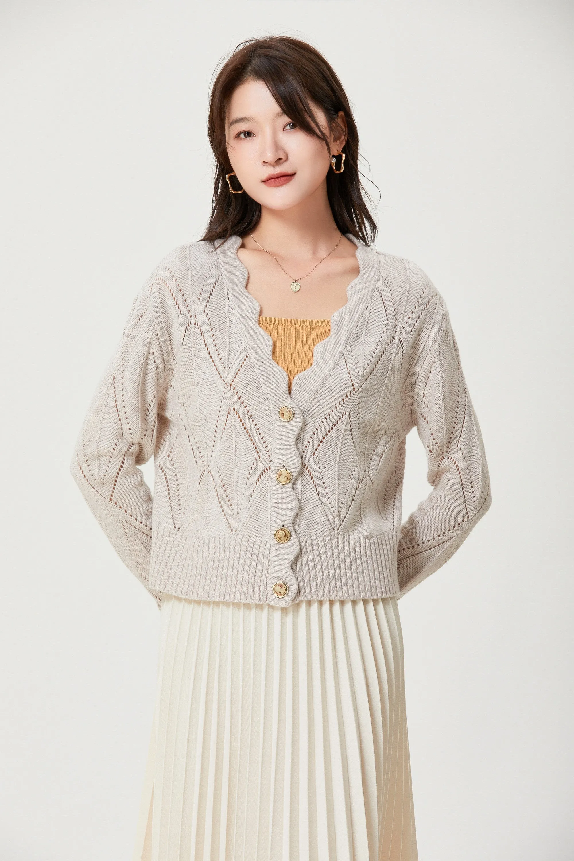 Sylphide | Dania Diamond Wool Cardigan