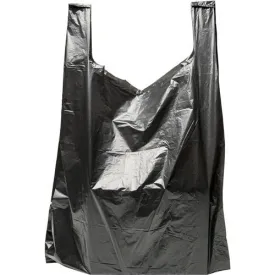 T-Shirt Grocery Bags - 18" x 8" x 28" - Black