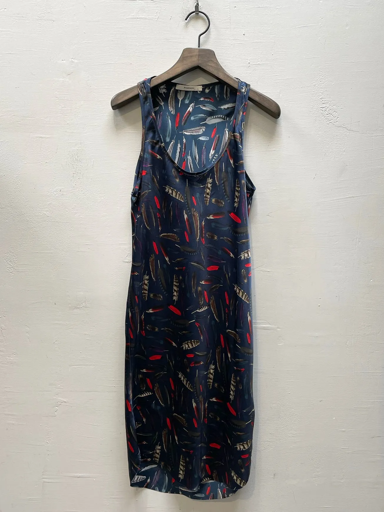 Tabitha Dress in Silk - Navy Feather *Final Sale*