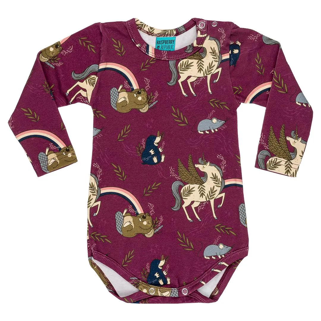 Unicorn Crew Long Sleeve Onesie - 1 Left Size 6-9 months