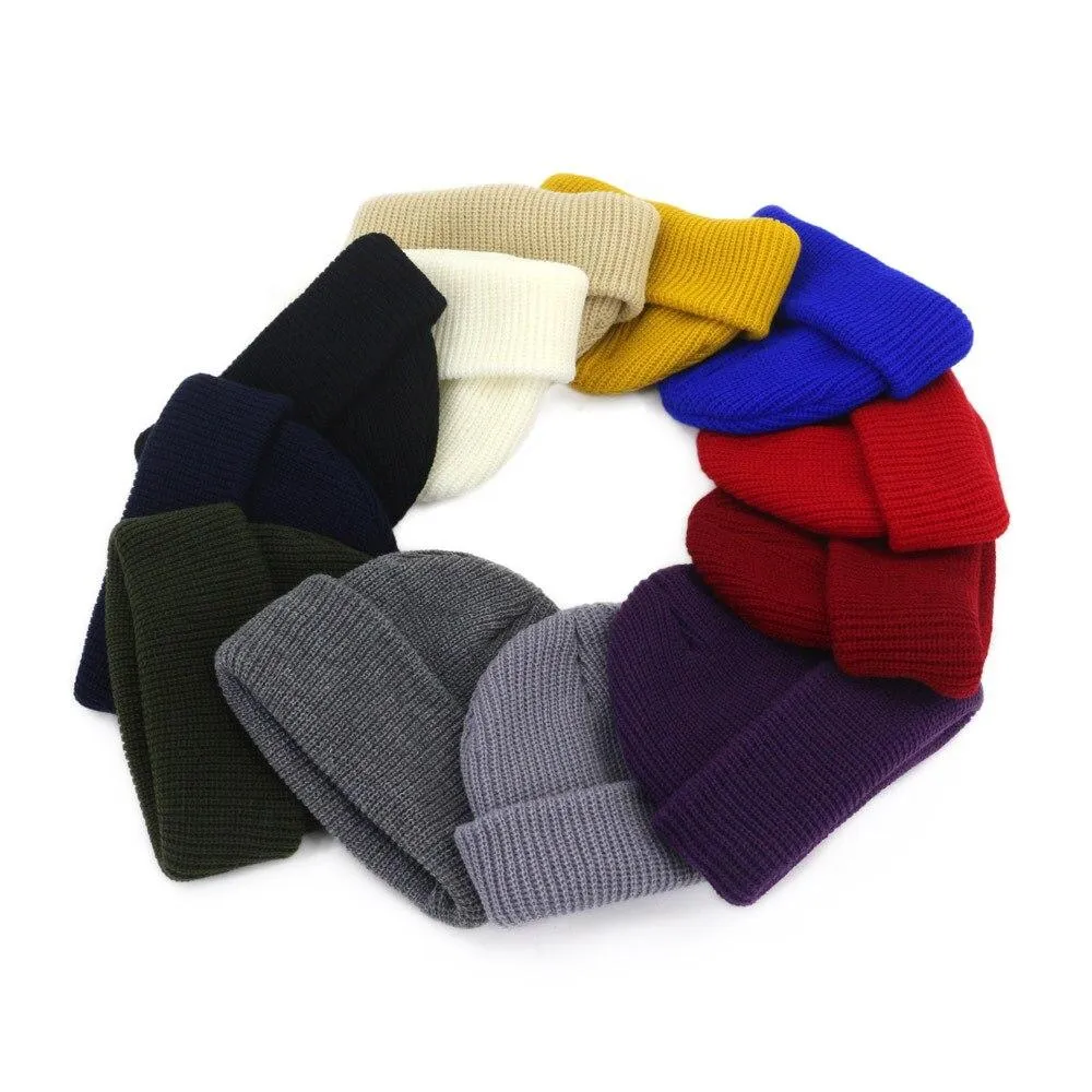 Unisex Winter Warm Knitted Wool Casual Short Beanie Hats