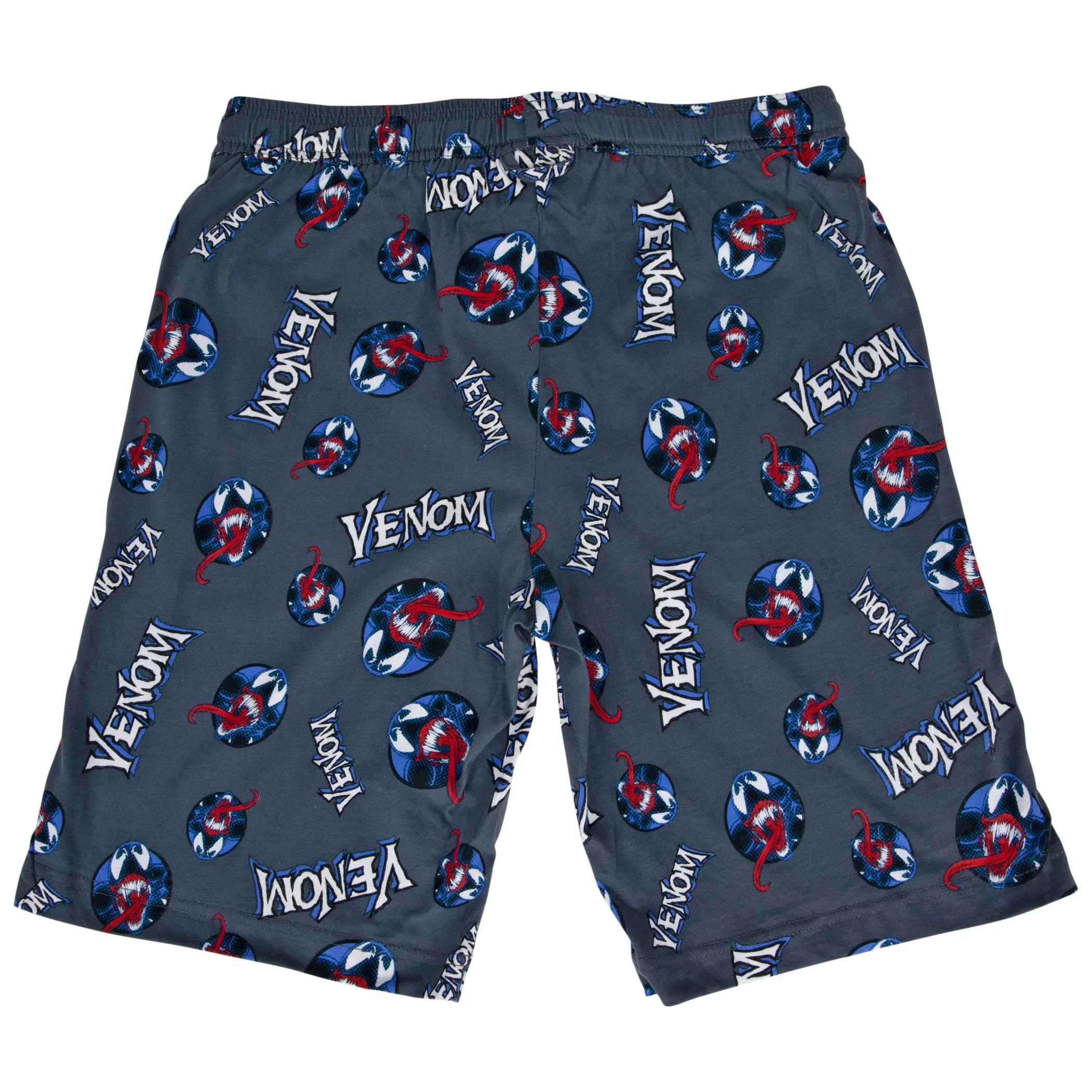 Venom Head and Text All Over Print Pajama Shorts