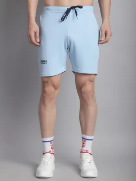 Vimal Jonney Solid Light Blue Regular Fit Polyster Lycra Shorts For Men