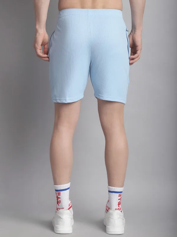 Vimal Jonney Solid Light Blue Regular Fit Polyster Lycra Shorts For Men