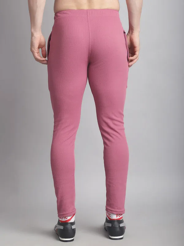 Vimal Jonney Solid Pink Regular Fit Polyster Lycra Trackpant For Men