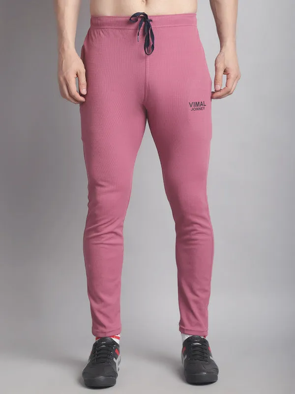 Vimal Jonney Solid Pink Regular Fit Polyster Lycra Trackpant For Men