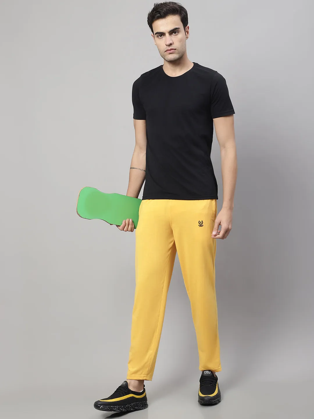 Vimal Jonney Yellow Regular fit Cotton Trackpant for Men