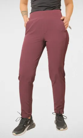 Women Sports Relaxed Pants - Burgundy