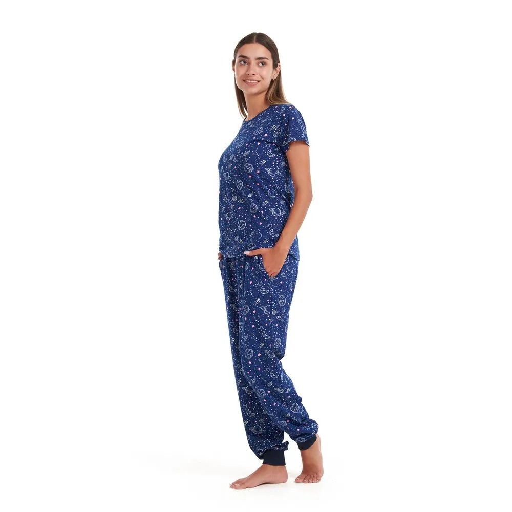 Women summer pajama set Space t-shirt   pants