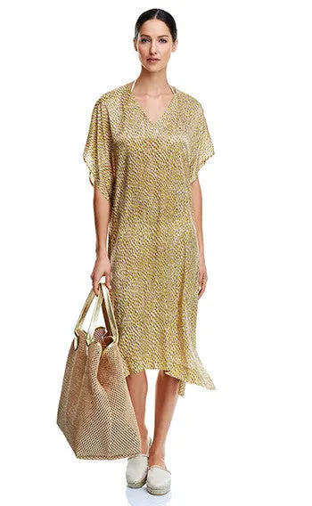 Yellow Silk Damla Caftan